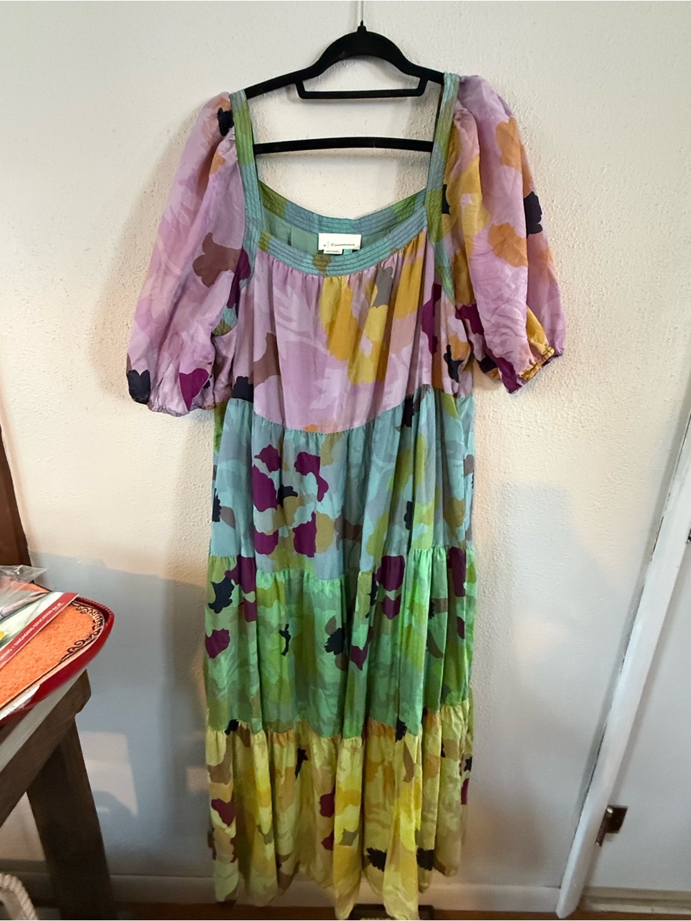1X Anthropologie Caroline Tiered Maxi Dress